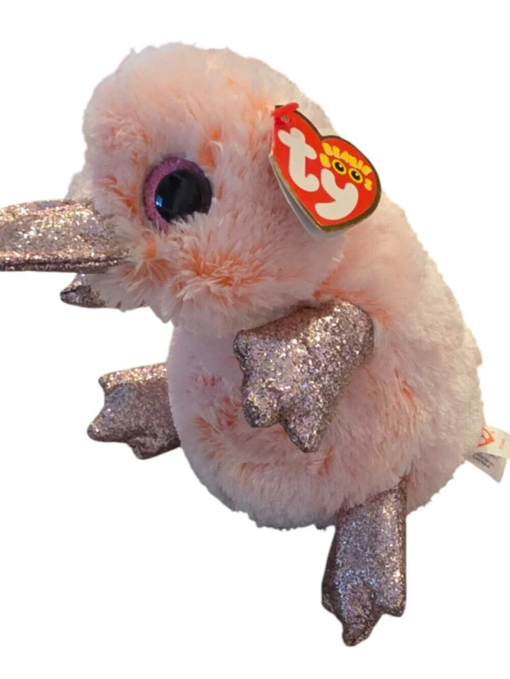 TY Beanie Boos BIG EYED PINK SPARKLY WILMA PLATYPUS 6